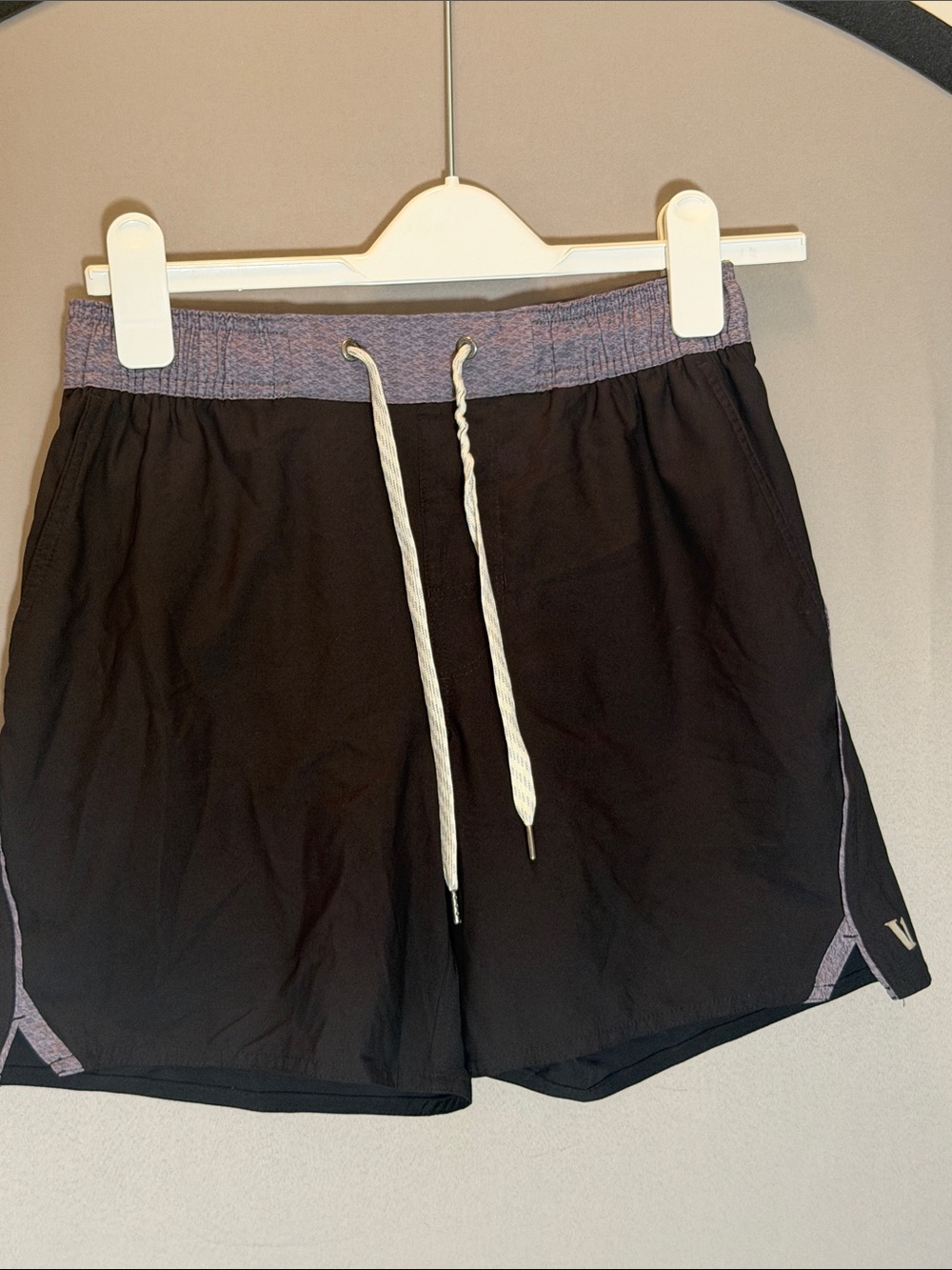 Men's Black Athletic Shorts with Heather Gray Waistband